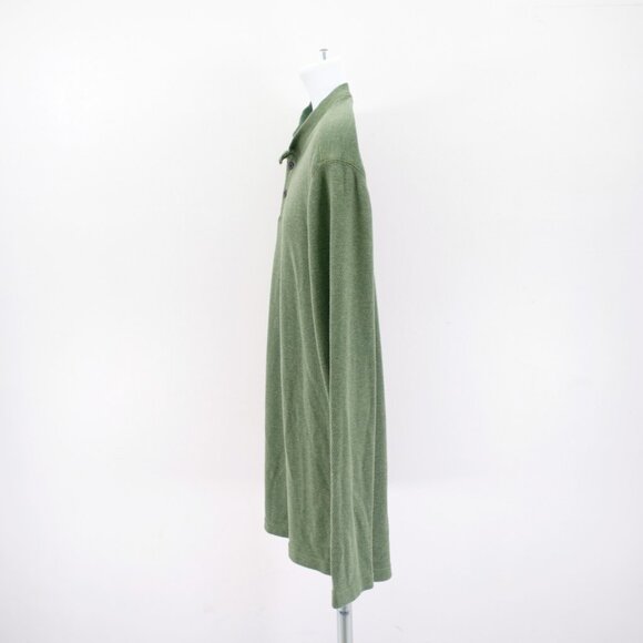 St John's‎ Bay Green Super Soft Tall LT Henley Sweater Cotton Polyester - Picture 3 of 8